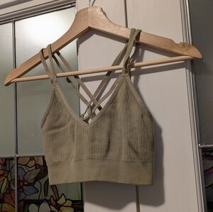 Sage Green Aerie Unlined Sports Bra